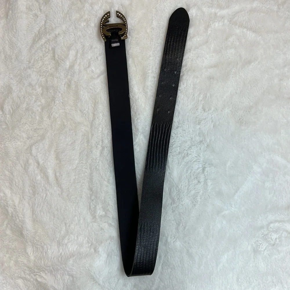 JUST CAVALLI Black ITTIERRE Belt RARE ✨Vintage 38